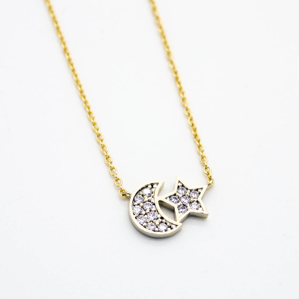 Crescent moon & Star necklace