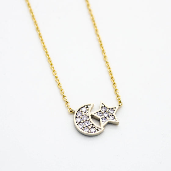 Crescent moon & Star necklace