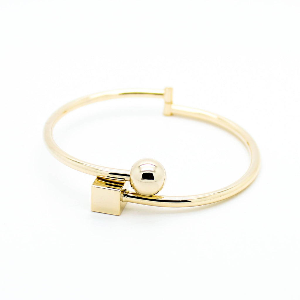 Ball cube bangle bracelet