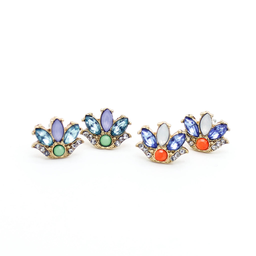 Flower stone earrings