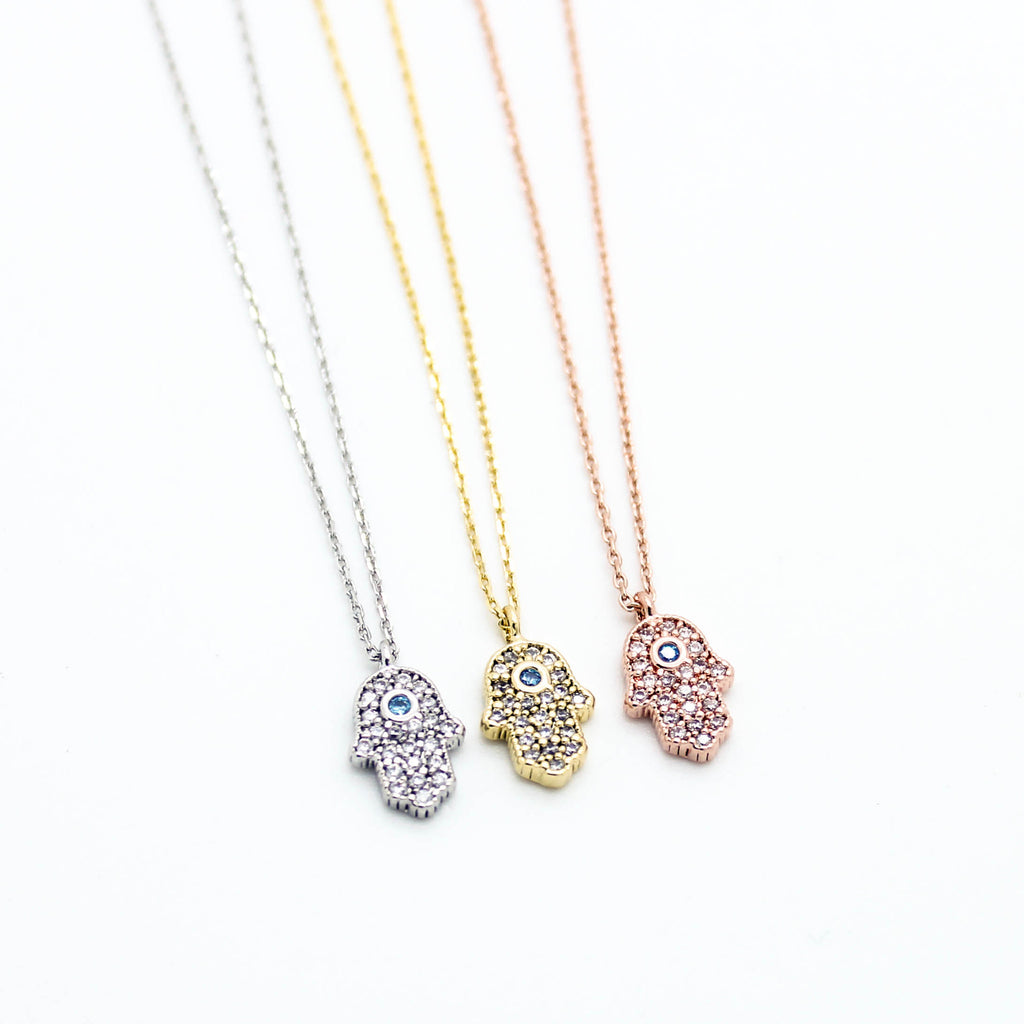 Hamsa stone necklace