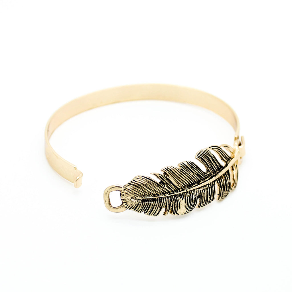 Feather bangle bracelet
