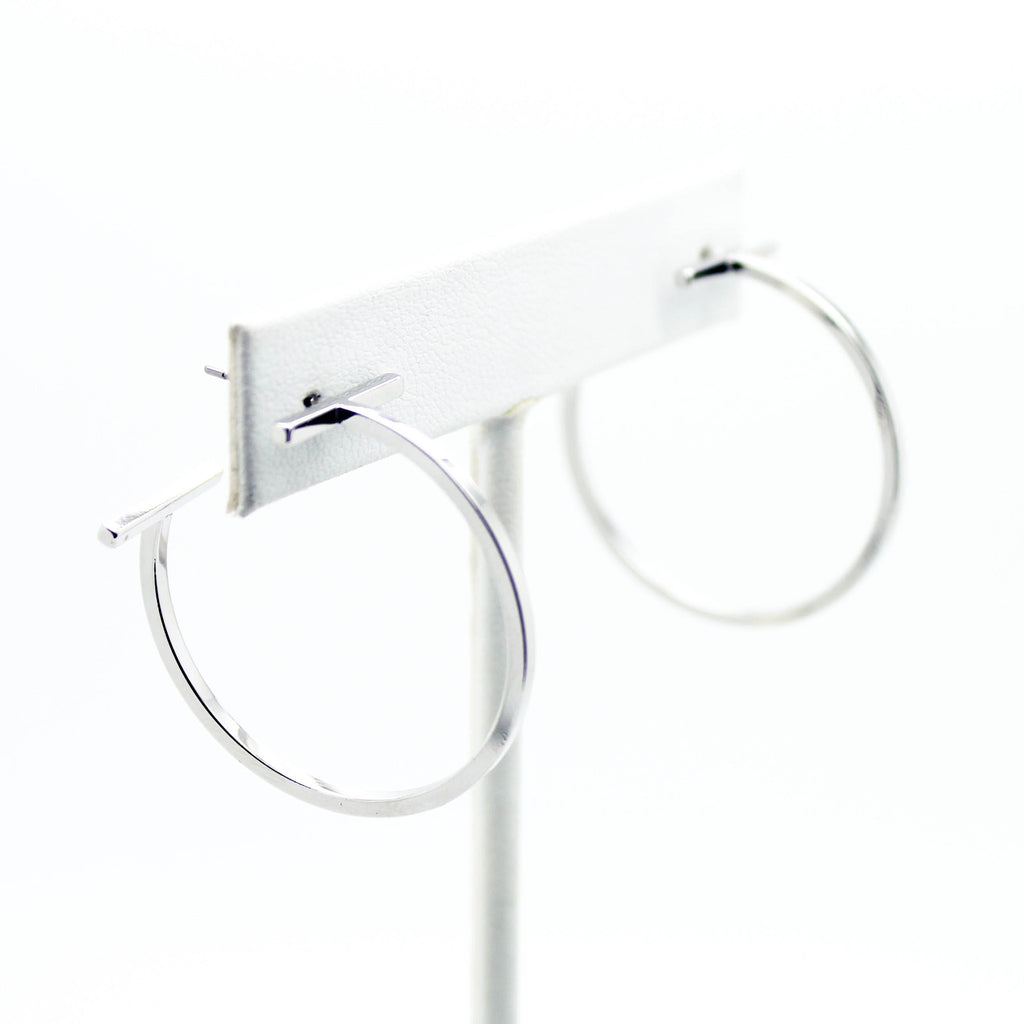 T hoop earrings