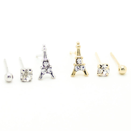 Eiffel Tower earrings set
