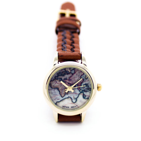 World map mini watch (4 colors)