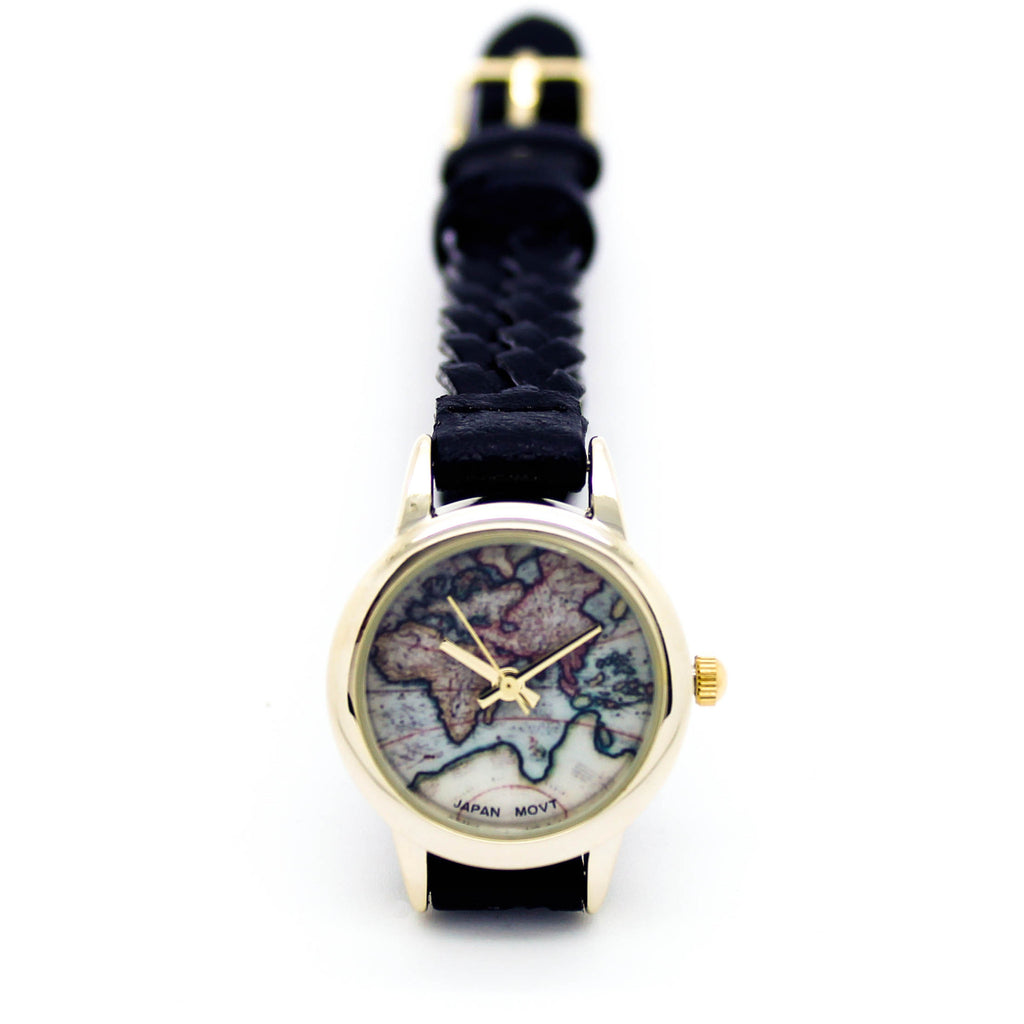 World map mini watch (4 colors)