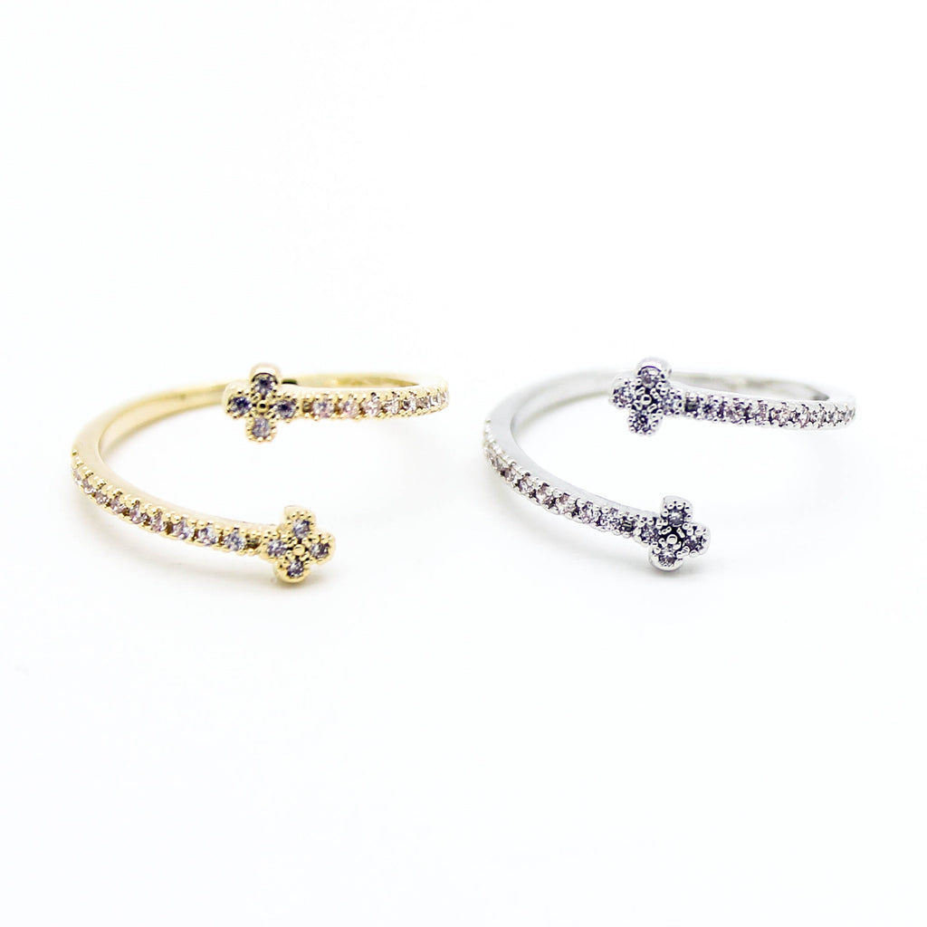 Cross stone ring