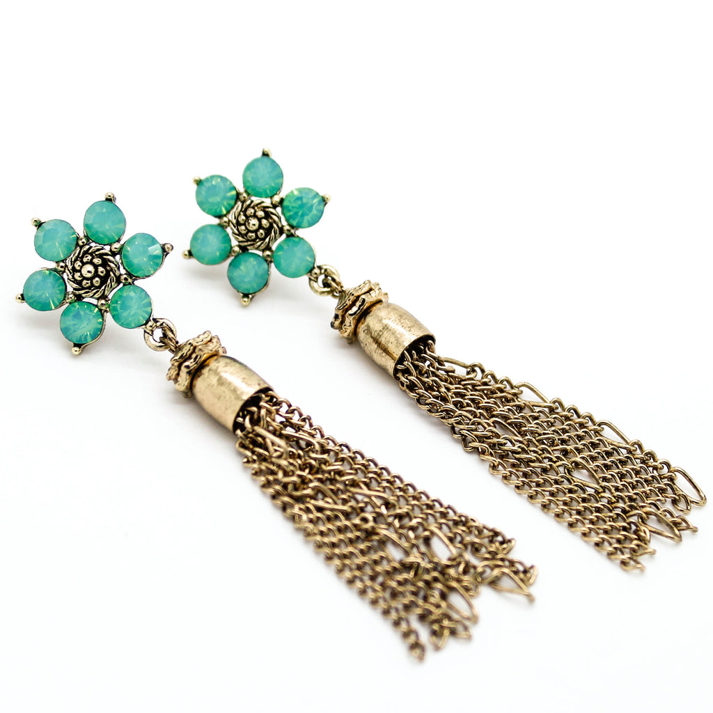 Flower tassel earrings
