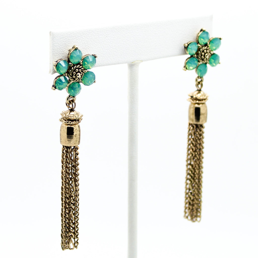 Flower tassel earrings