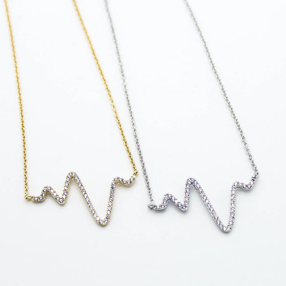 Heart beat wave necklace