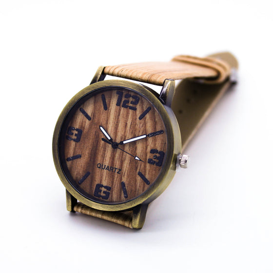 Wood print strap watch (2 colors)