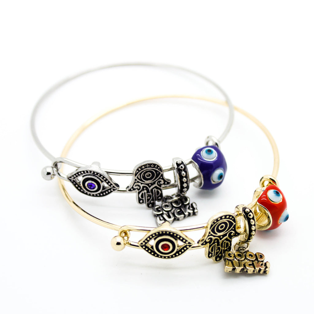 Hamsa lucky bangle bracelet