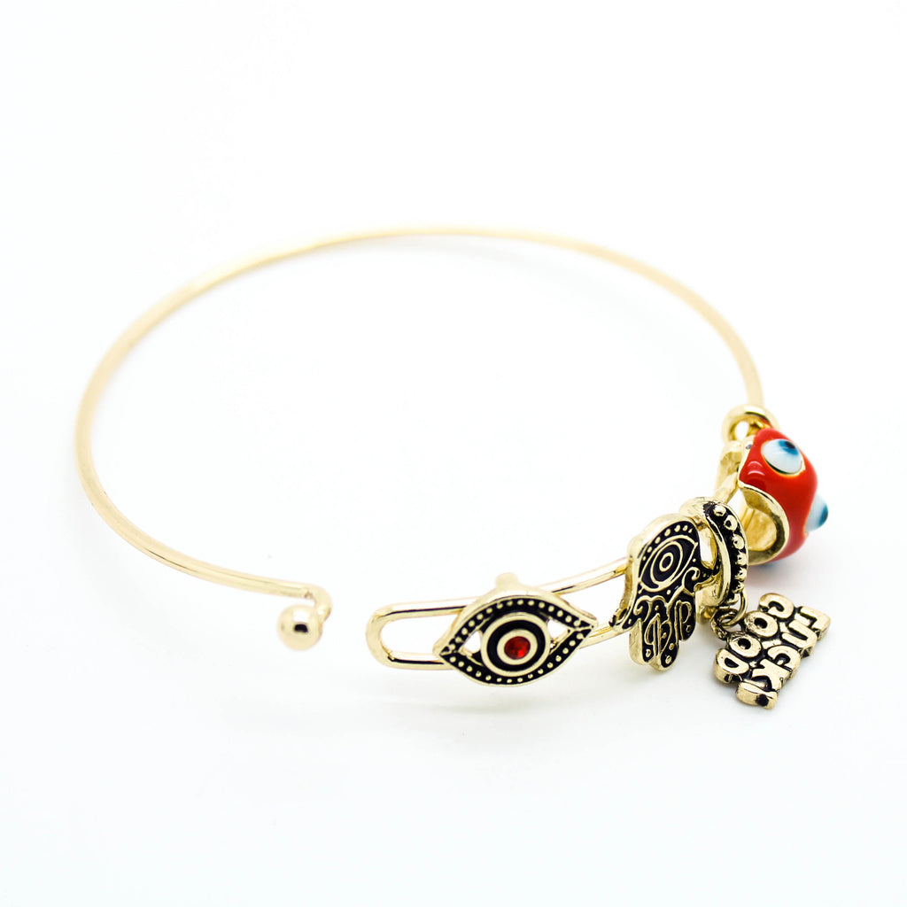 Hamsa lucky bangle bracelet