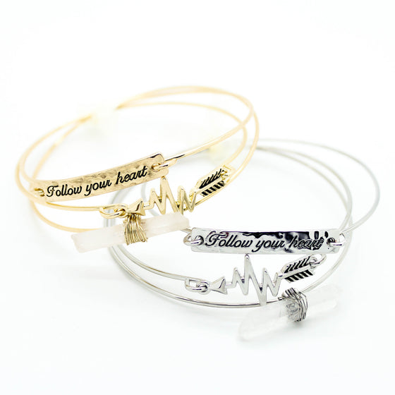 Follow your heart bracelet set