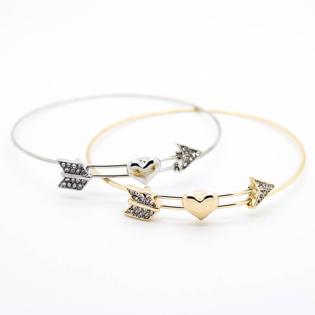 Arrow Heart bangle bracelet