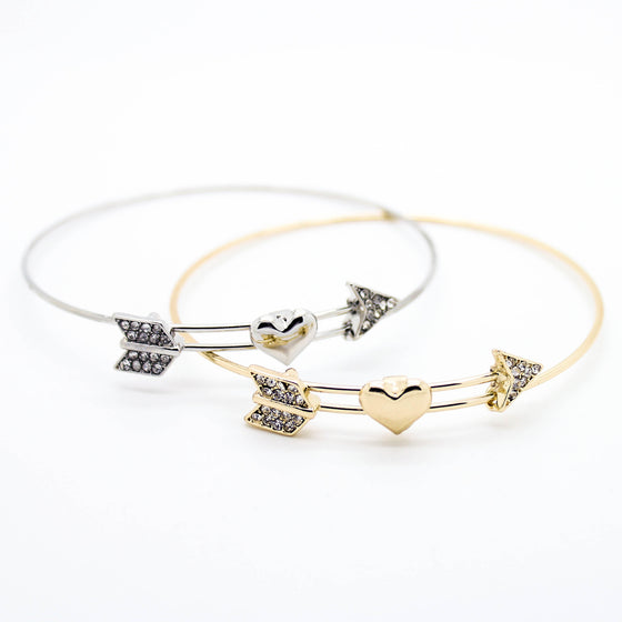 Arrow Heart bangle bracelet