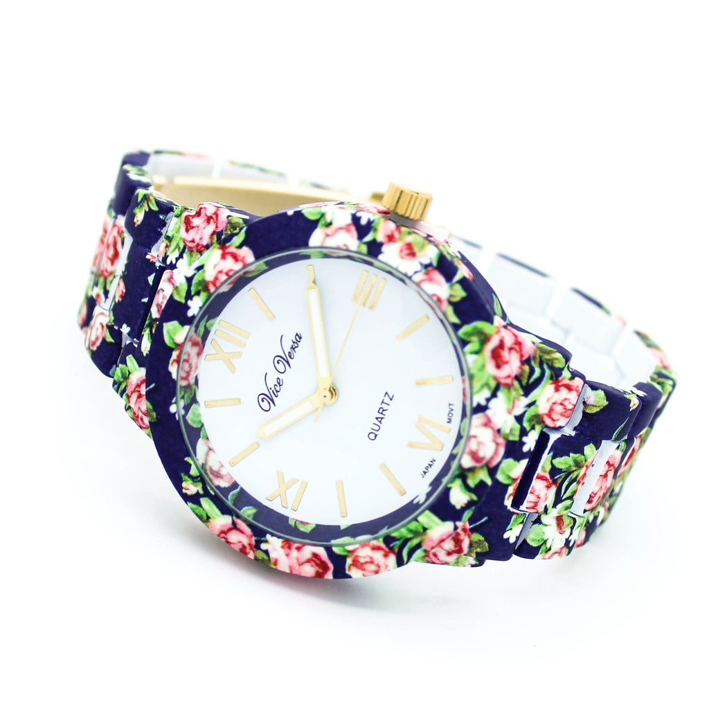 Flower print watch (3 colors)