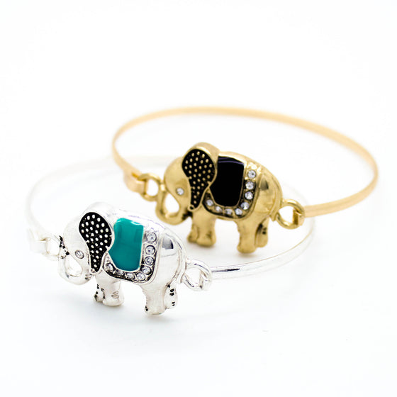 Elephant bangle bracelet