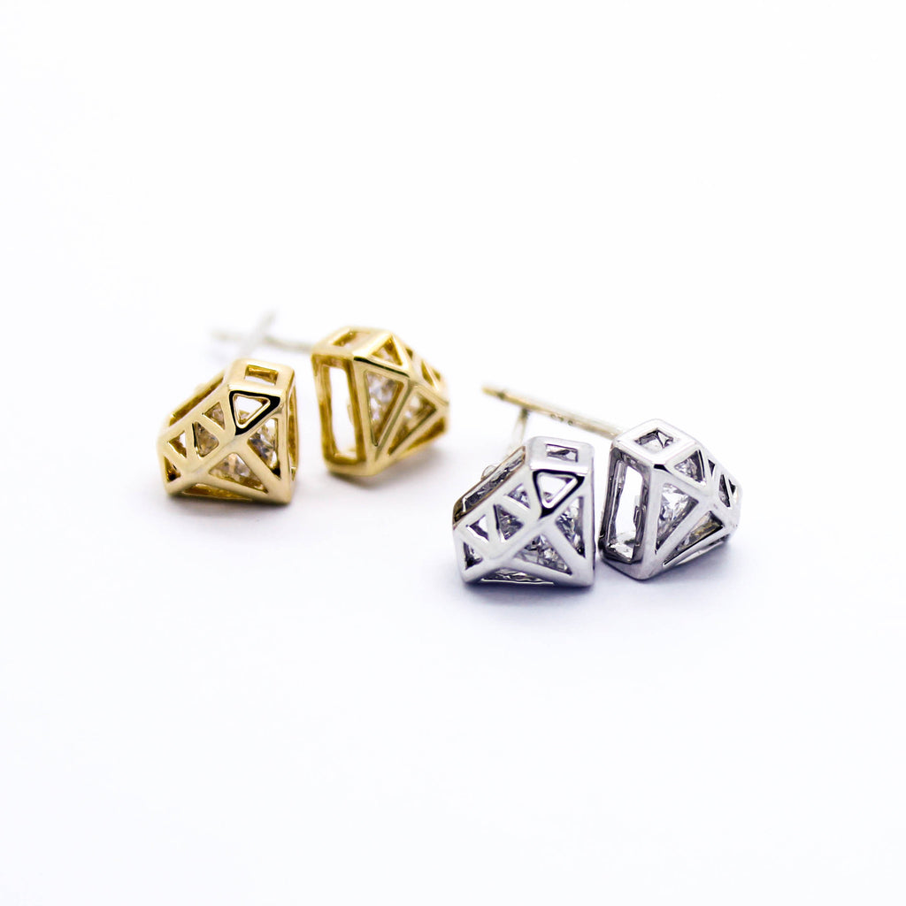 Diamond crystal earrings