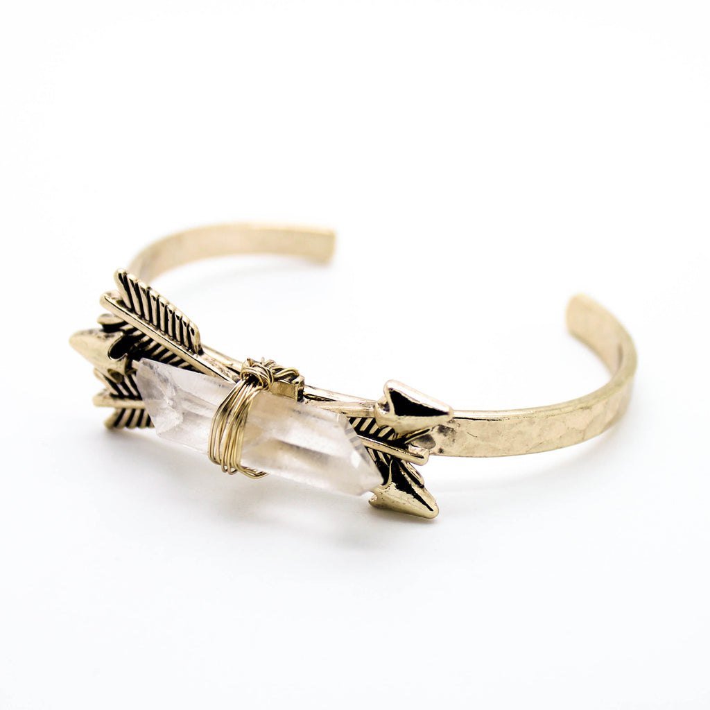 Arrow crystal bangle bracelet
