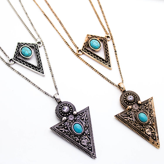 Boho triangle layer neckalce