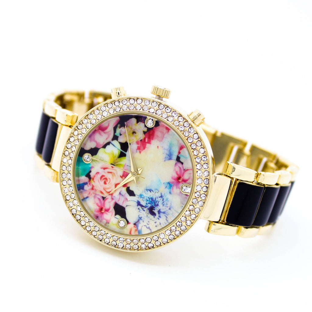 Flower face metal watch (2 colors)