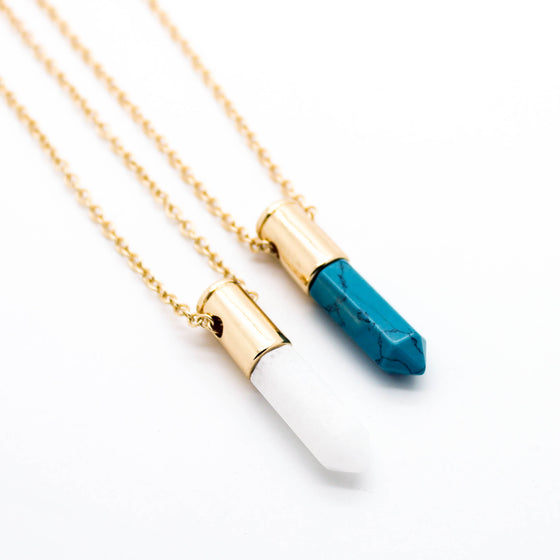 Bullet stone long necklace