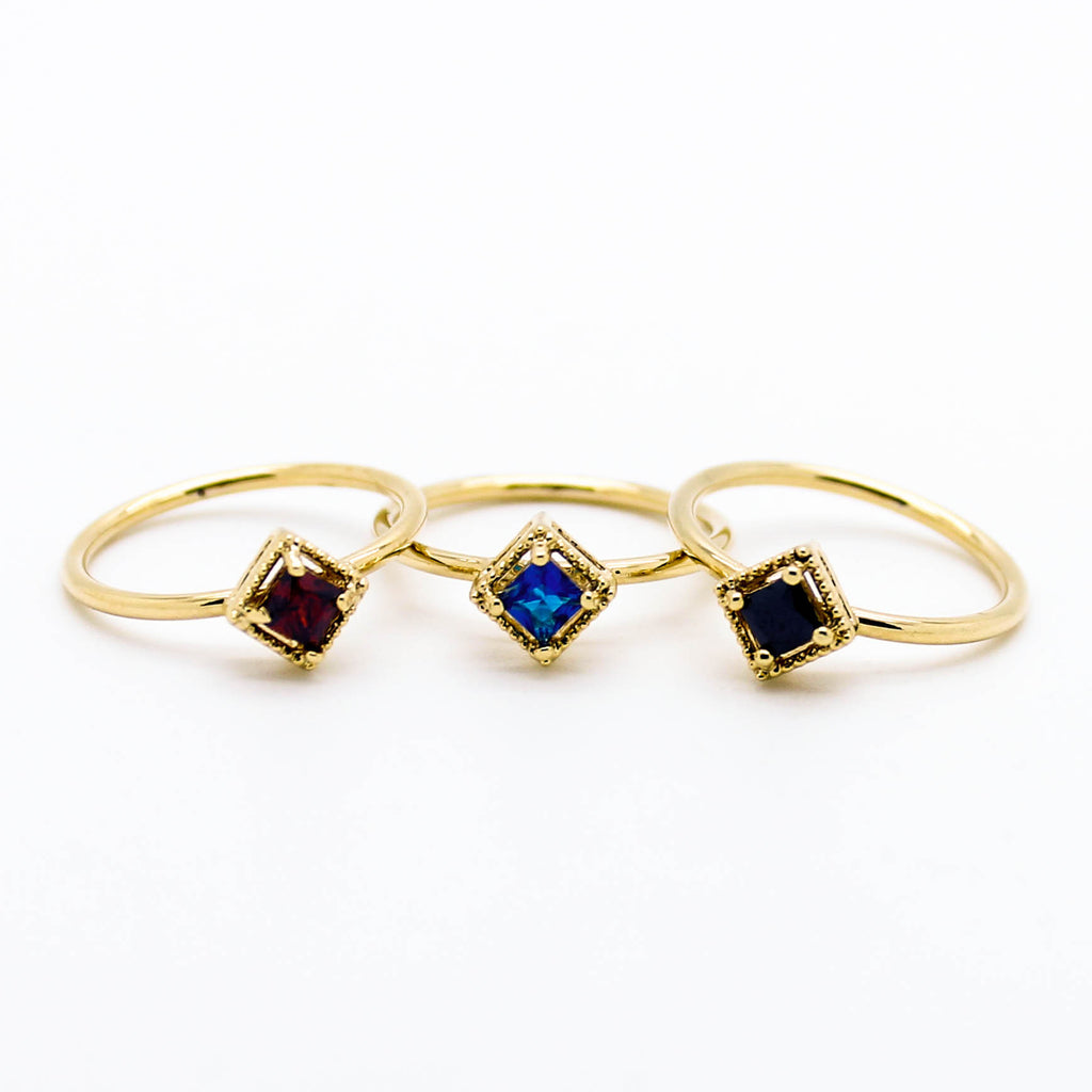 Square stone knuckle ring