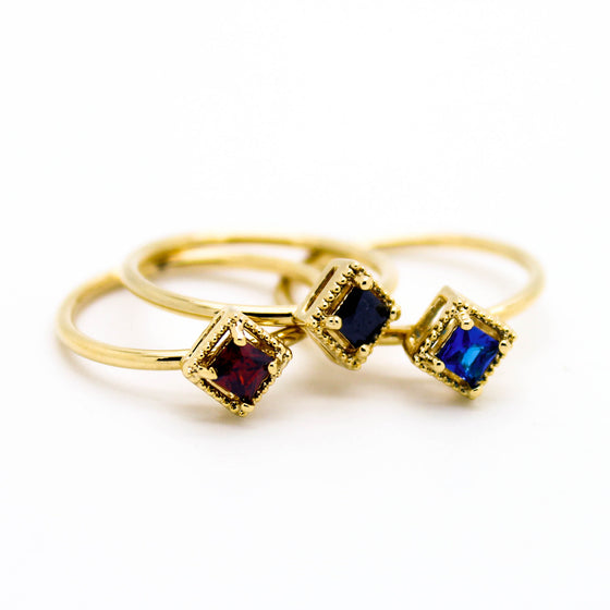 Square stone knuckle ring