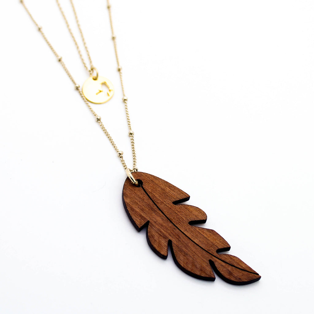 Leaf layer long neckalce