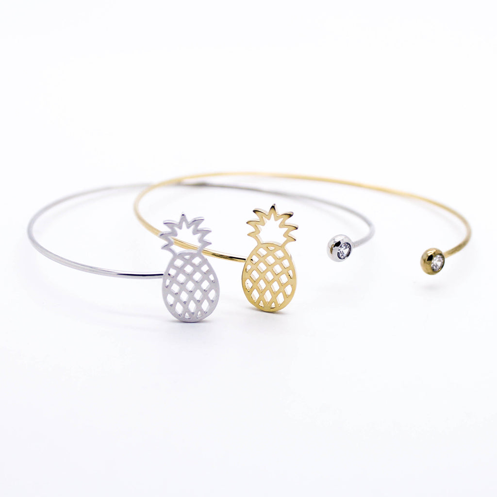 Pineapple stone bangle bracelet (3 colors)
