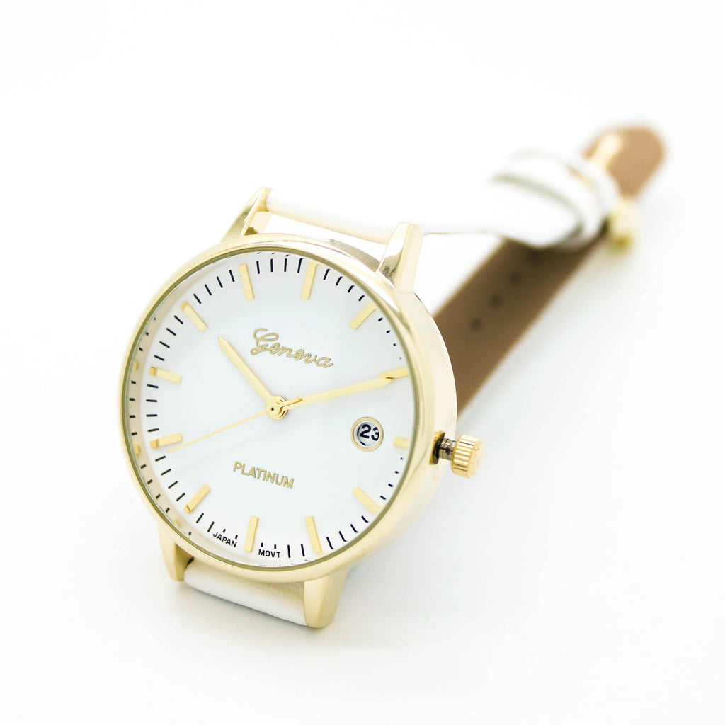 Classic date strap watch