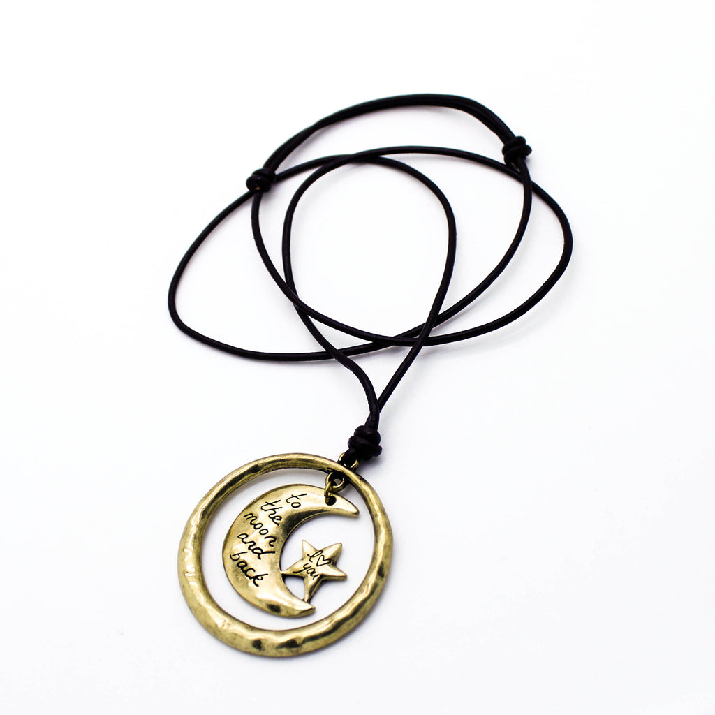 I love you leather necklace