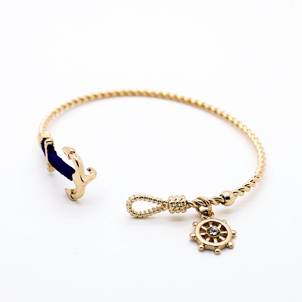 Anchor nautical charm bracelet