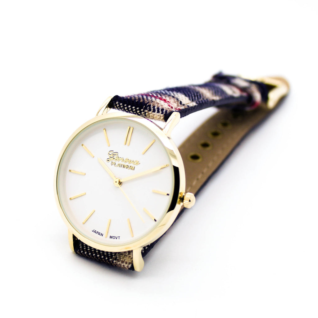 Plaid strap watch (2 colors)