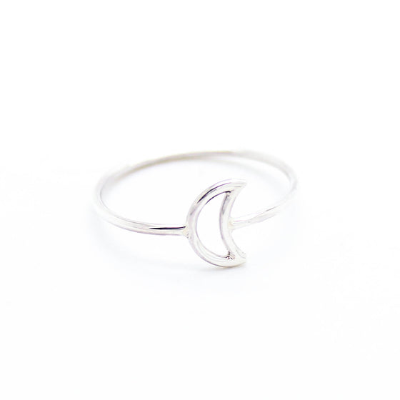 Moon sterling silver ring
