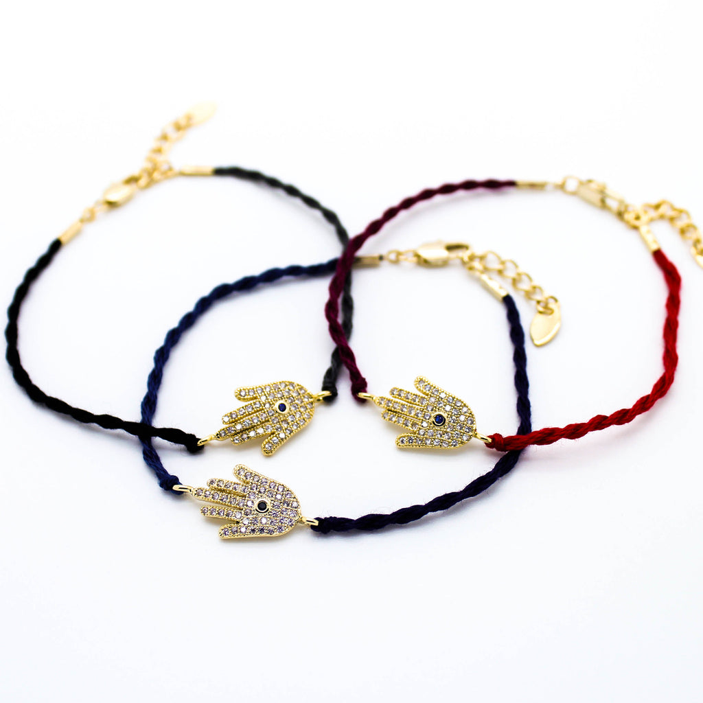 Hamsa stone braided bracelet