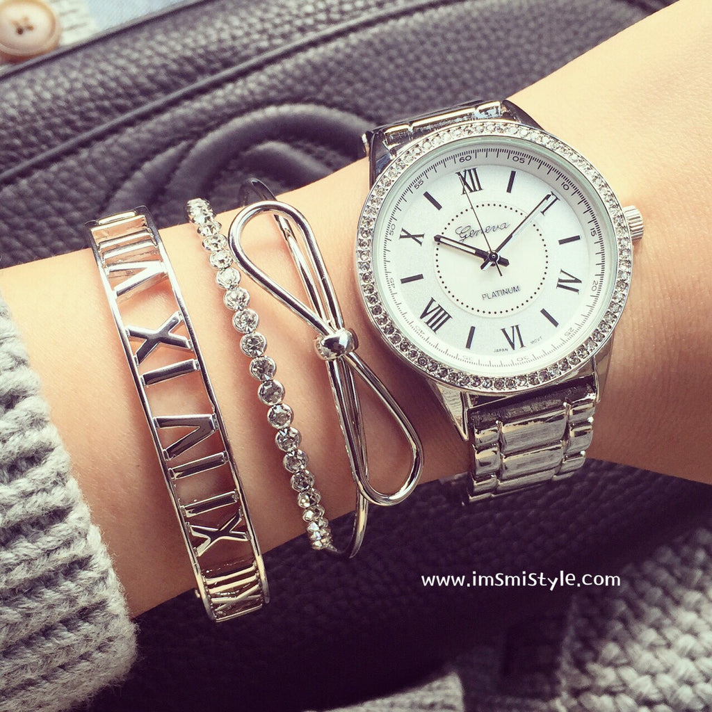 Roman numeral metal watch (3 colors)