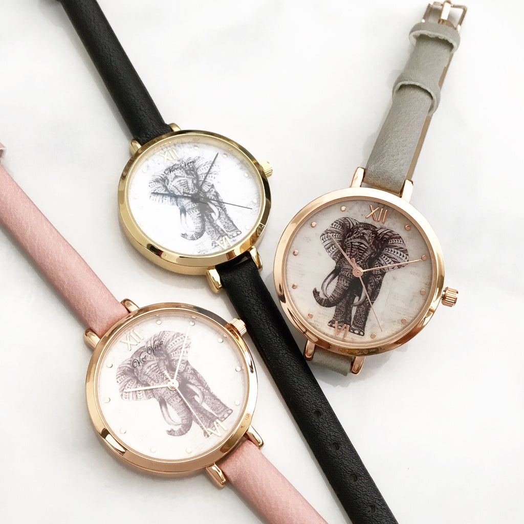 Elephant strap watch (3 colors)