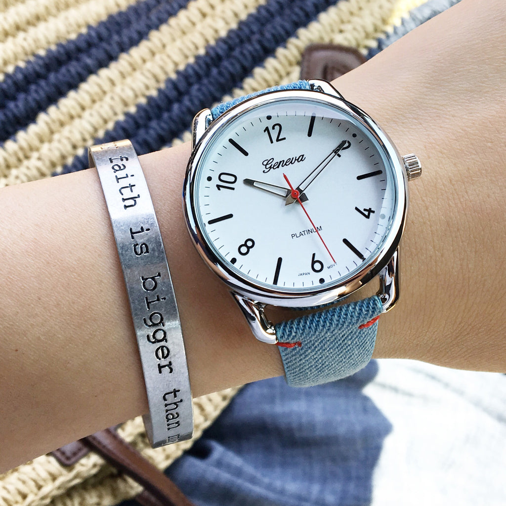 Denim strap watch (2 colors)