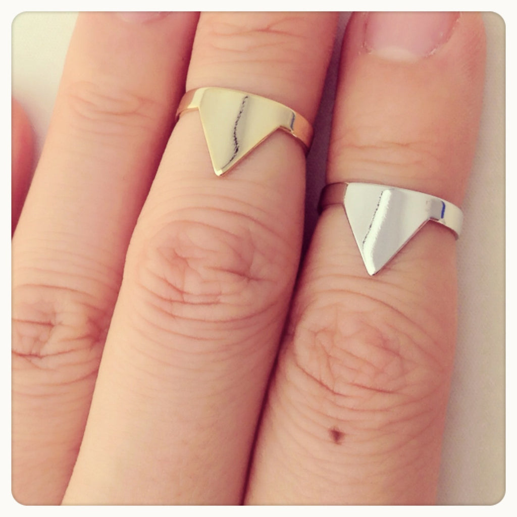 Triangle knuckle, midi ring