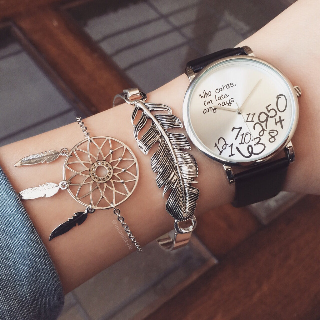 Who cares, I'm late anyways watch (3 colors)
