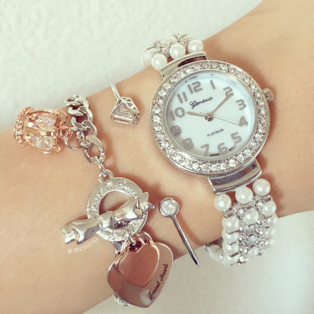 Pearl chain watch (2 colors)