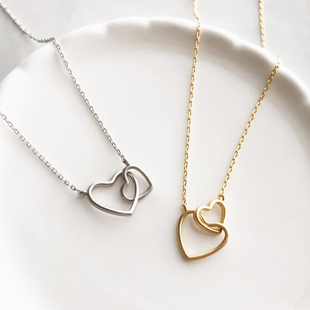 Double hearts necklace