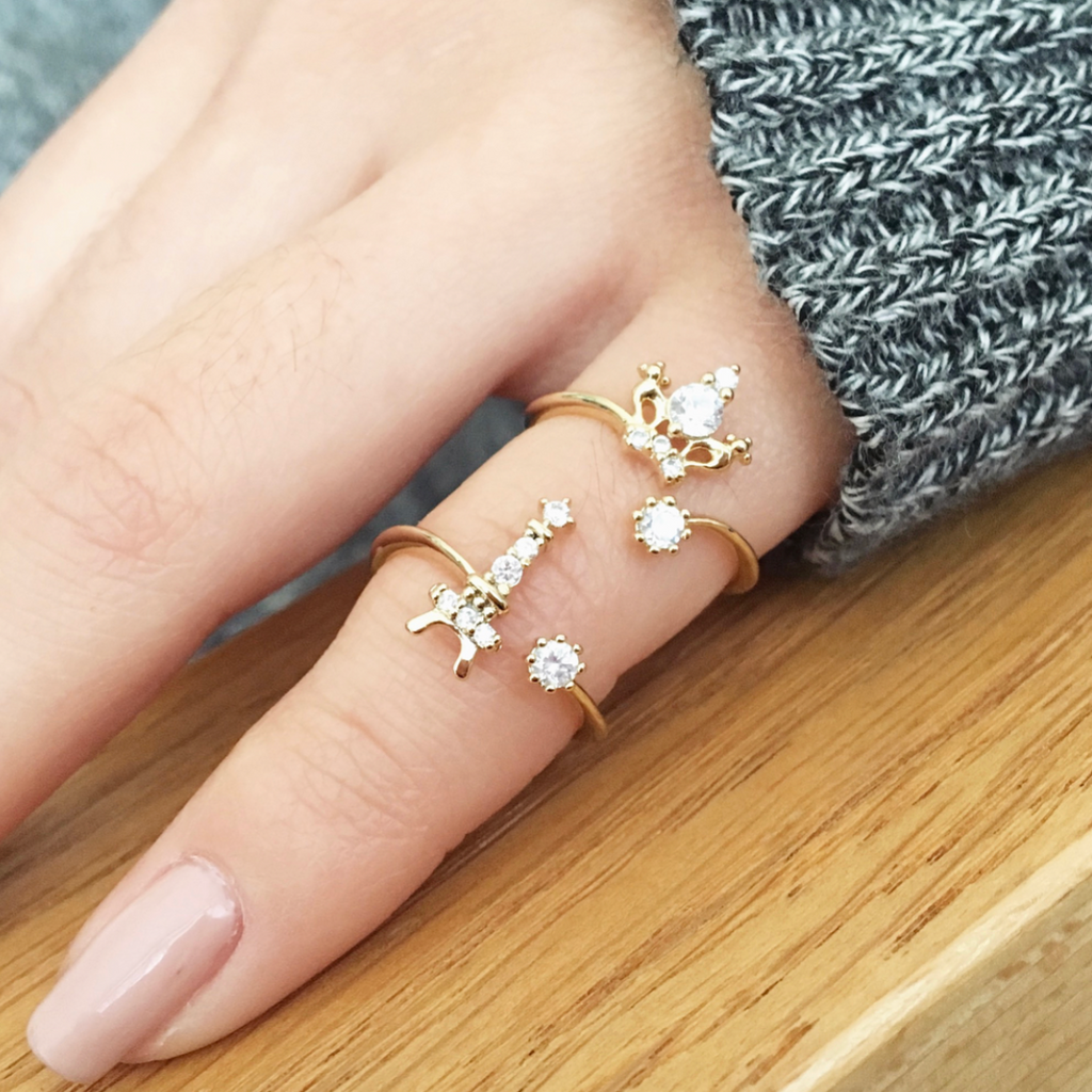 Eiffel Tower knuckle, midi ring