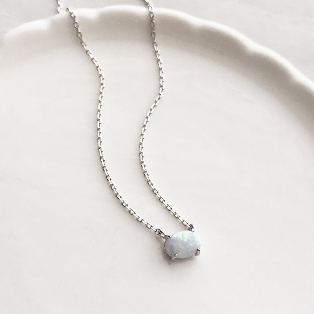 Opal stone necklace