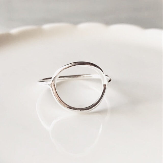Eternity circle sterling silver ring