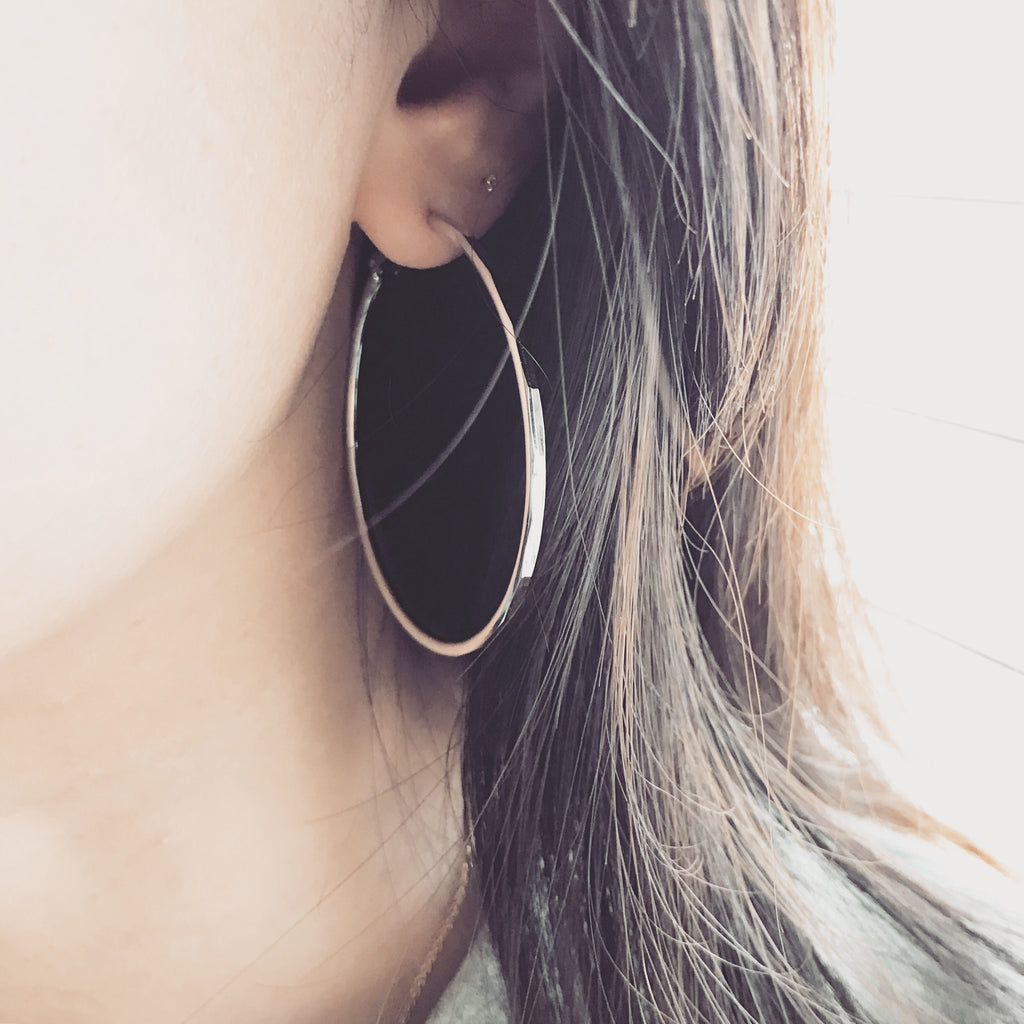 Faceted hoop earrings