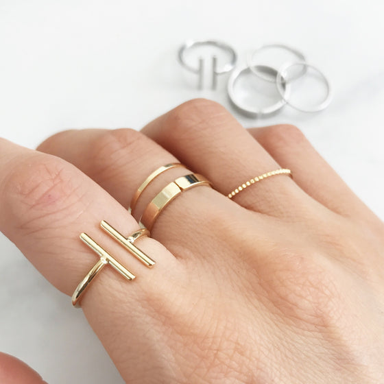 Bars stack rings set