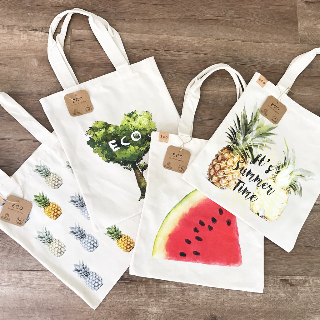 Eco print canvas tote